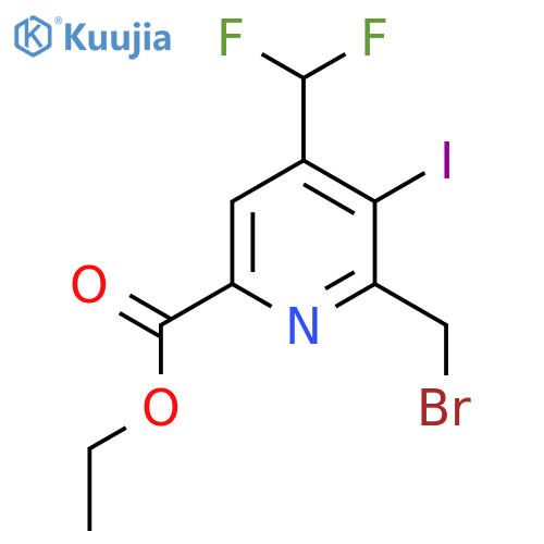 Ethyl 2-(bromomethyl)-4-(difluoromethyl)-3-iodopyridine-6-carboxylate structure