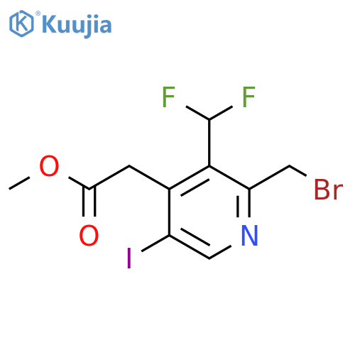 Methyl 2-(bromomethyl)-3-(difluoromethyl)-5-iodopyridine-4-acetate structure