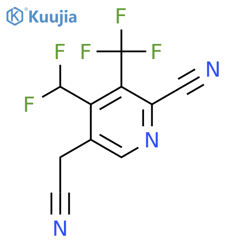 2-Cyano-4-(difluoromethyl)-3-(trifluoromethyl)pyridine-5-acetonitrile structure