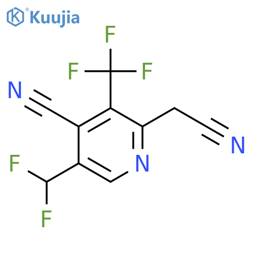 4-Cyano-5-(difluoromethyl)-3-(trifluoromethyl)pyridine-2-acetonitrile structure