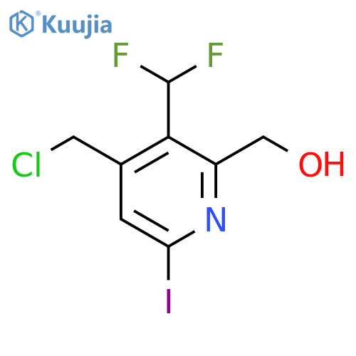 4-(Chloromethyl)-3-(difluoromethyl)-6-iodopyridine-2-methanol structure