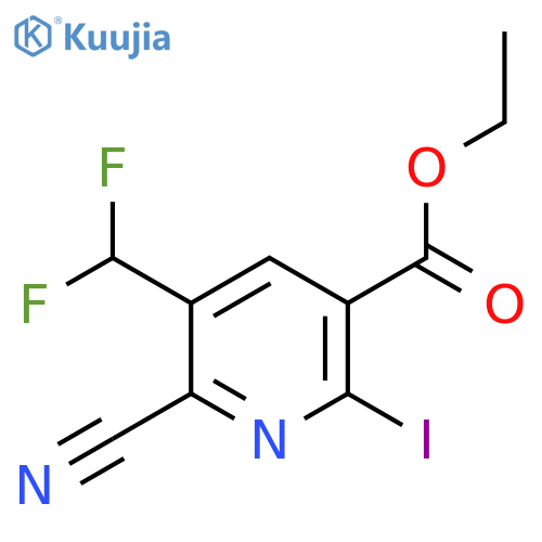 Ethyl 2-cyano-3-(difluoromethyl)-6-iodopyridine-5-carboxylate structure