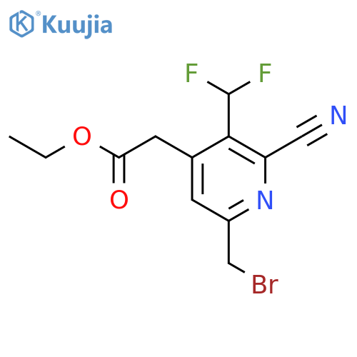Ethyl 6-(bromomethyl)-2-cyano-3-(difluoromethyl)pyridine-4-acetate structure