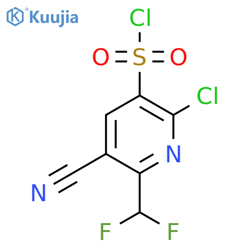 2-Chloro-5-cyano-6-(difluoromethyl)pyridine-3-sulfonyl chloride structure