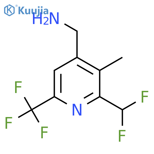 4-(Aminomethyl)-2-(difluoromethyl)-3-methyl-6-(trifluoromethyl)pyridine structure