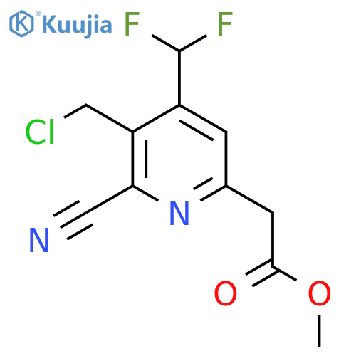 Methyl 3-(chloromethyl)-2-cyano-4-(difluoromethyl)pyridine-6-acetate structure