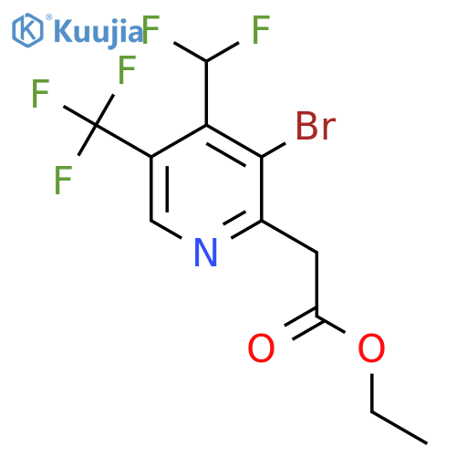 Ethyl 3-bromo-4-(difluoromethyl)-5-(trifluoromethyl)pyridine-2-acetate structure