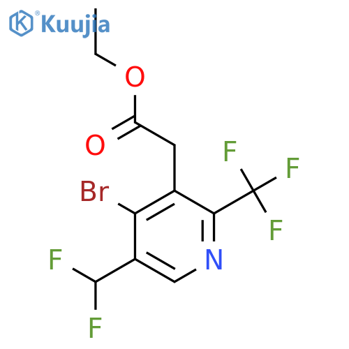 Ethyl 4-bromo-5-(difluoromethyl)-2-(trifluoromethyl)pyridine-3-acetate structure