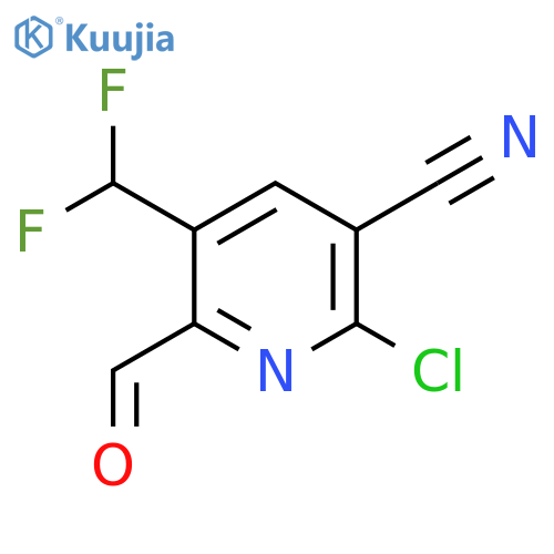 2-Chloro-3-cyano-5-(difluoromethyl)pyridine-6-carboxaldehyde structure