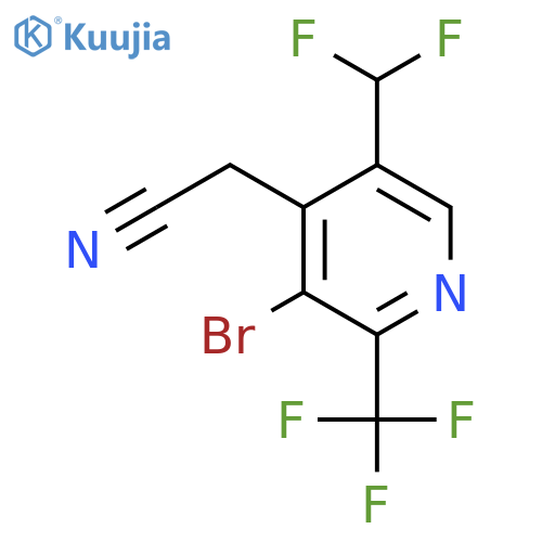 3-Bromo-5-(difluoromethyl)-2-(trifluoromethyl)pyridine-4-acetonitrile structure