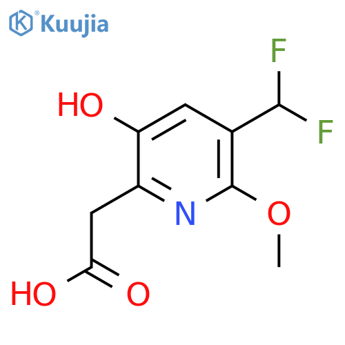 3-(Difluoromethyl)-5-hydroxy-2-methoxypyridine-6-acetic acid structure