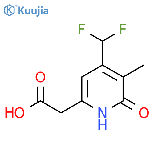 4-(Difluoromethyl)-2-hydroxy-3-methylpyridine-6-acetic acid structure