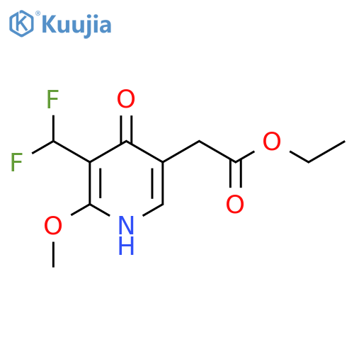 Ethyl 3-(difluoromethyl)-4-hydroxy-2-methoxypyridine-5-acetate structure