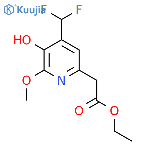 Ethyl 4-(difluoromethyl)-3-hydroxy-2-methoxypyridine-6-acetate structure