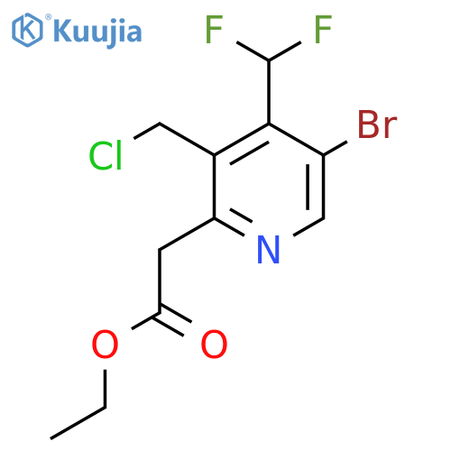 Ethyl 5-bromo-3-(chloromethyl)-4-(difluoromethyl)pyridine-2-acetate structure