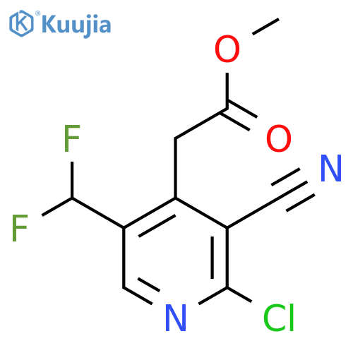Methyl 2-chloro-3-cyano-5-(difluoromethyl)pyridine-4-acetate structure