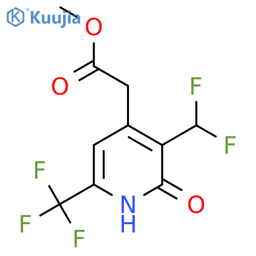Methyl 3-(difluoromethyl)-2-hydroxy-6-(trifluoromethyl)pyridine-4-acetate structure
