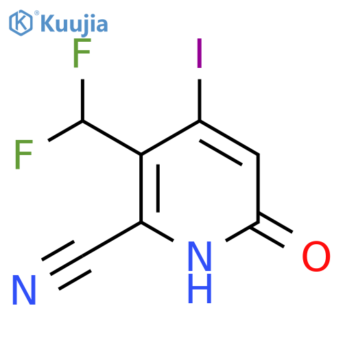 2-Cyano-3-(difluoromethyl)-6-hydroxy-4-iodopyridine structure
