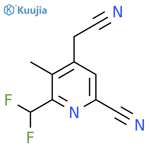 6-Cyano-2-(difluoromethyl)-3-methylpyridine-4-acetonitrile structure