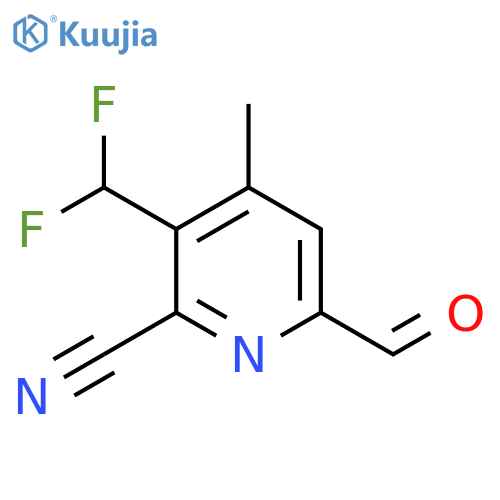 2-Cyano-3-(difluoromethyl)-4-methylpyridine-6-carboxaldehyde structure