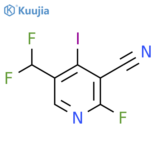 3-Cyano-5-(difluoromethyl)-2-fluoro-4-iodopyridine structure