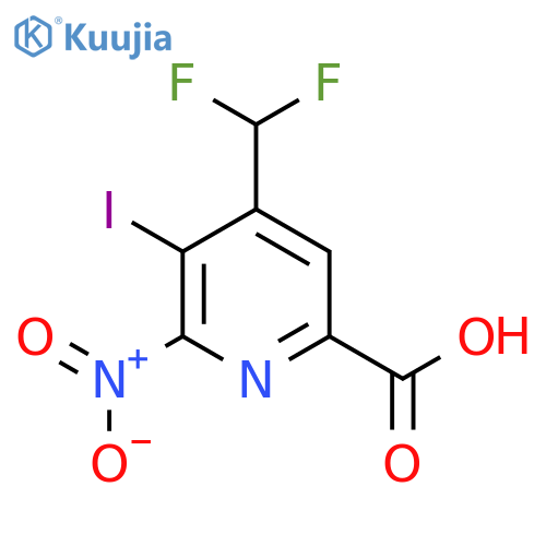 4-(Difluoromethyl)-3-iodo-2-nitropyridine-6-carboxylic acid structure