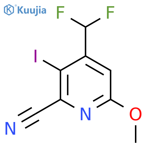 2-Cyano-4-(difluoromethyl)-3-iodo-6-methoxypyridine structure