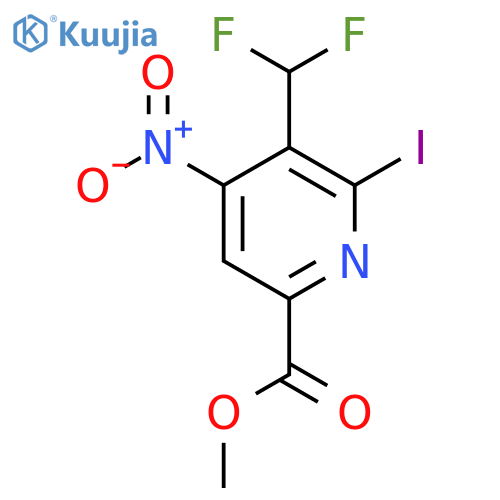 Methyl 3-(difluoromethyl)-2-iodo-4-nitropyridine-6-carboxylate structure