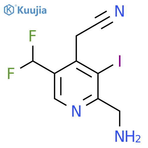 2-(Aminomethyl)-5-(difluoromethyl)-3-iodopyridine-4-acetonitrile structure