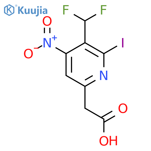 3-(Difluoromethyl)-2-iodo-4-nitropyridine-6-acetic acid structure