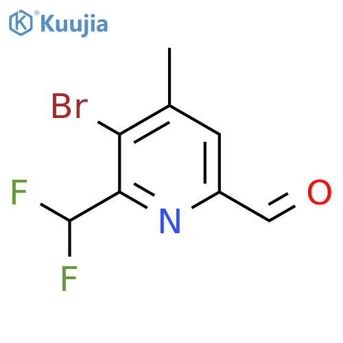 3-Bromo-2-(difluoromethyl)-4-methylpyridine-6-carboxaldehyde structure