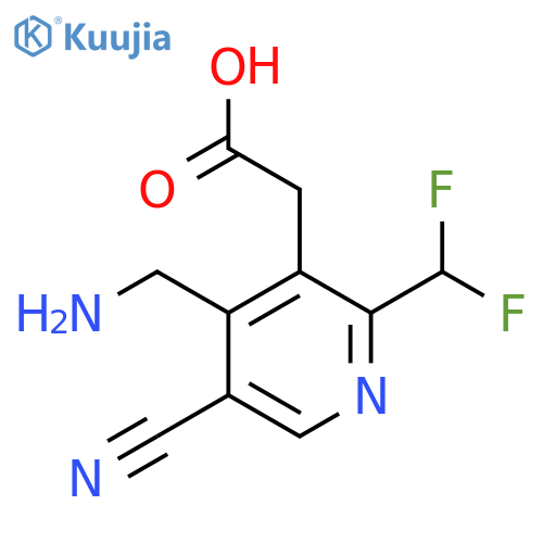 4-(Aminomethyl)-5-cyano-2-(difluoromethyl)pyridine-3-acetic acid structure
