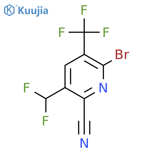 2-Bromo-6-cyano-5-(difluoromethyl)-3-(trifluoromethyl)pyridine structure