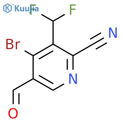 4-Bromo-2-cyano-3-(difluoromethyl)pyridine-5-carboxaldehyde structure