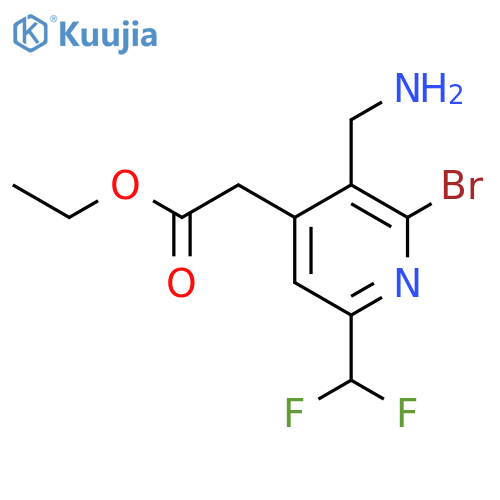 Ethyl 3-(aminomethyl)-2-bromo-6-(difluoromethyl)pyridine-4-acetate structure