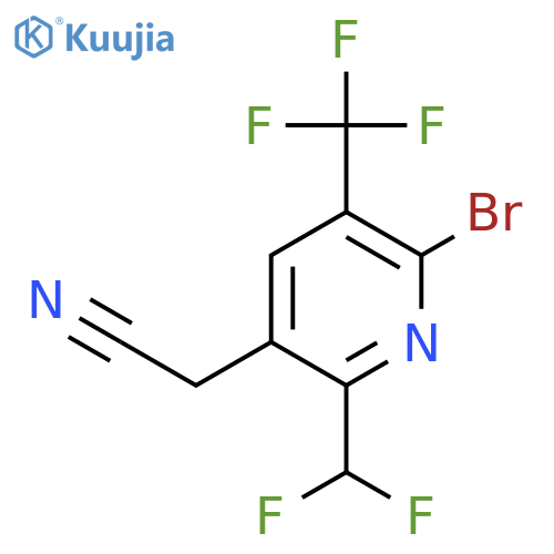 2-Bromo-6-(difluoromethyl)-3-(trifluoromethyl)pyridine-5-acetonitrile structure