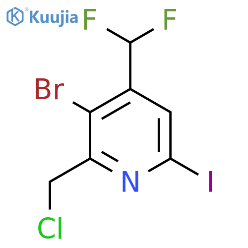 3-Bromo-2-(chloromethyl)-4-(difluoromethyl)-6-iodopyridine structure