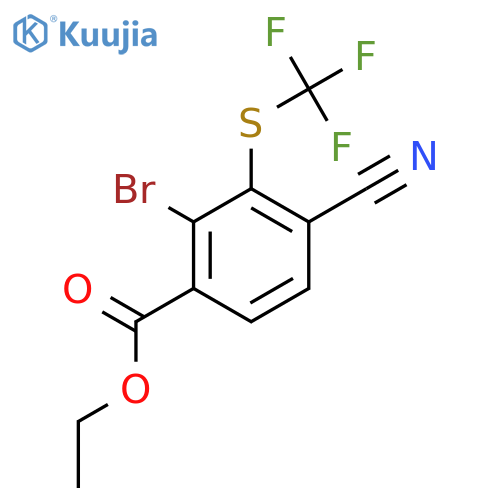 Ethyl 2-bromo-4-cyano-3-(trifluoromethylthio)benzoate structure
