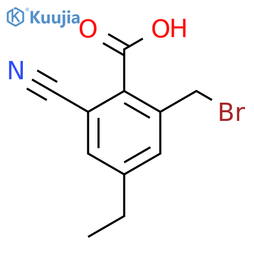 2-Bromomethyl-6-cyano-4-ethylbenzoic acid structure