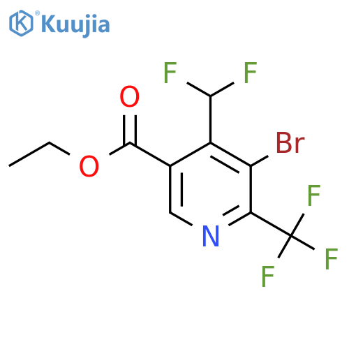 Ethyl 3-bromo-4-(difluoromethyl)-2-(trifluoromethyl)pyridine-5-carboxylate structure