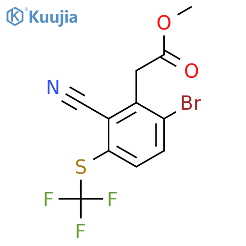Methyl 6-bromo-2-cyano-3-(trifluoromethylthio)phenylacetate structure