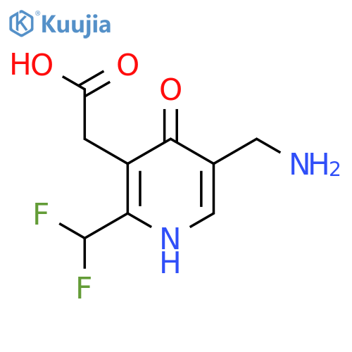 5-(Aminomethyl)-2-(difluoromethyl)-4-hydroxypyridine-3-acetic acid structure
