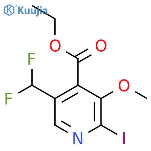 Ethyl 5-(difluoromethyl)-2-iodo-3-methoxypyridine-4-carboxylate structure