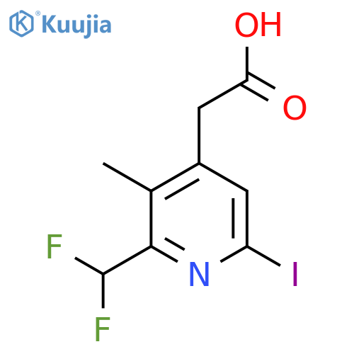 2-(Difluoromethyl)-6-iodo-3-methylpyridine-4-acetic acid structure
