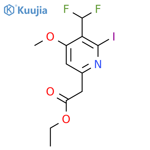Ethyl 3-(difluoromethyl)-2-iodo-4-methoxypyridine-6-acetate structure