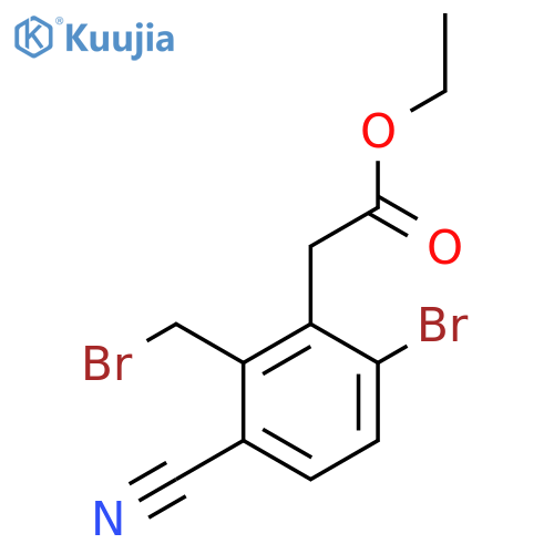 Ethyl 6-bromo-2-bromomethyl-3-cyanophenylacetate structure