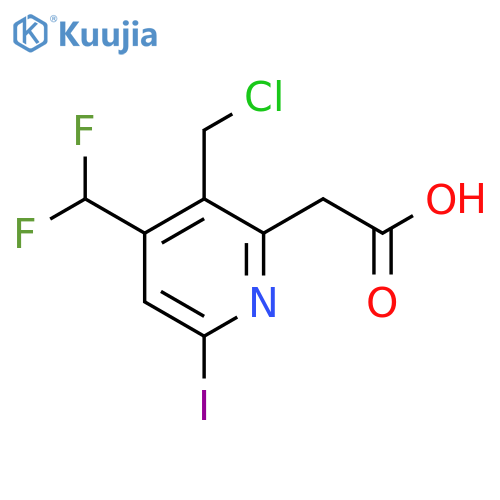 3-(Chloromethyl)-4-(difluoromethyl)-6-iodopyridine-2-acetic acid structure