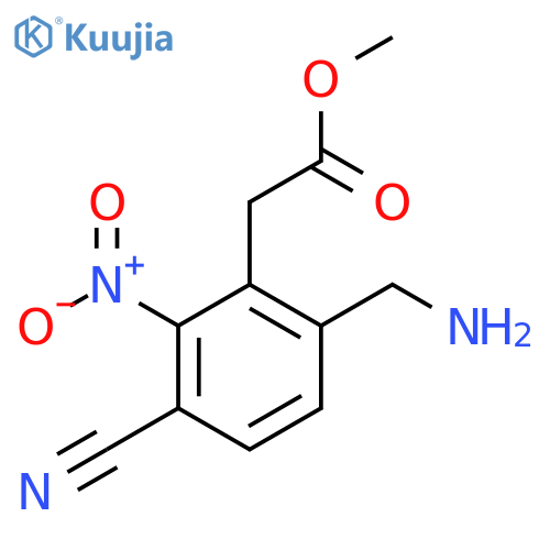 Methyl 6-aminomethyl-3-cyano-2-nitrophenylacetate structure