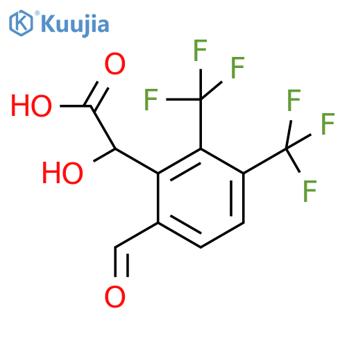 2,3-Bis(trifluoromethyl)-6-formylmandelic acid structure