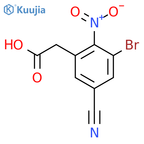 3-Bromo-5-cyano-2-nitrophenylacetic acid structure